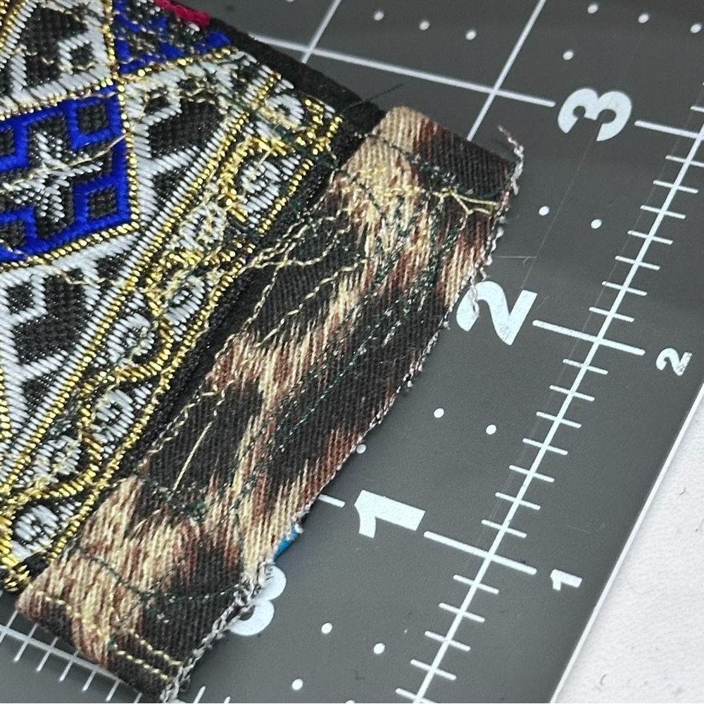 RUBYRUDI Cuff Bracelet Handcrafted OOAK Fabric Embellished Artisan Wearable Art - Picture 13 of 14